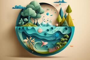 Environmental protection and save earth water. illustration. photo