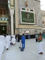 Mecca, Saudi Arabia, April 2023 - Pilgrims from different countries of the world enter Masjid al-Haram from Bab Fahd to perform Umrah at Masjid al-Haram, Mecca. photo