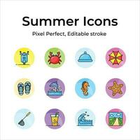 Bring the joy of summer to your projects with a delightful assortment of seaside inspired icons vector