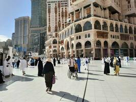 Mecca, Saudi Arabia, April 2023 - A beautiful daytime view of the outer courtyard of Masjid al-Haram, Mecca. photo