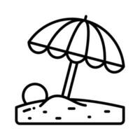 Carefully crafted vector of beach umbrella, icon of beach