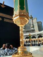 Mecca, Saudi Arabia, May 2023 - A beautiful daytime view of the Kaaba in the Masjid al-Haram, Mecca. photo