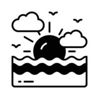 Grab this creatively designed icon of sunset in modern style, premium vector