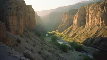 paisaje de un cañón. naturaleza fotografía. ai generado foto