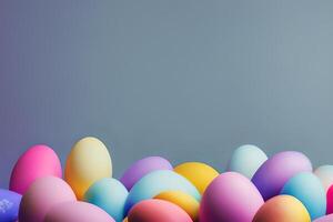 Easter Eggs Background With Al generative photo