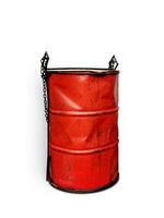 Metal tank for fuel. 3D tank for crude oil chemical products. On white background. photo