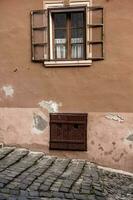 A beautiful medieval citadel city of Sighisoara in the heart of Romania, Transylvania travel destination in Eastern Europe. photo