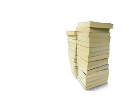 2 piles of books  isolated on white background photo