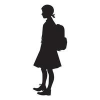 A girl Going To School Vector Silhouette