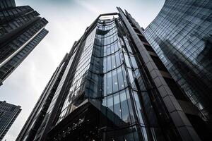 Modern skyscrapers in the business district. photo