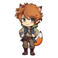 A Brown Haired Cartoon Character with a Fox Tail png