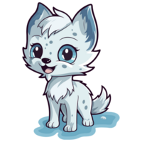 A Cartoon Illustration of an Ice Elemental Wolf png