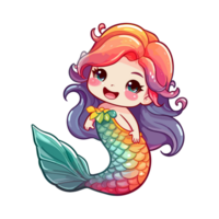 Digital art of Rainbow Mermaid png