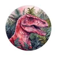 een tekening van een rood dinosaurus ai generatief png