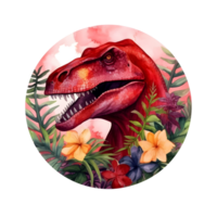 un dibujo de un dinosaurio con un carmesí rojo tirano saurio Rex ai generativo png