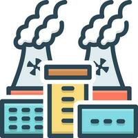 color icon for nuclear plant vector