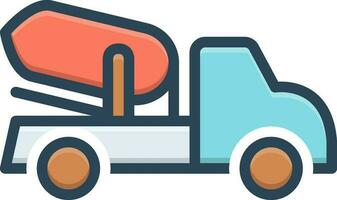 color icon for cement truck vector