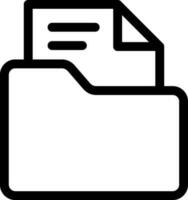 File Folder Icon in Black Thin Line Art. vector