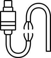 Flat style Broken usb cable icon in line art. vector