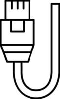 Line art illustration of USB cable icon. vector