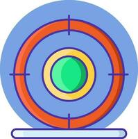 Financial Dartboard icon on blue round shape. vector