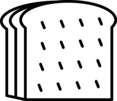 Flat Style Bread Slices Icon in Black Outline. vector