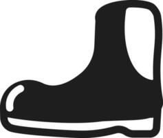 black and white Boot Icon in Flat Style. vector