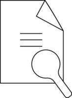 Searching Document Paper Icon in Black Thin Line. vector