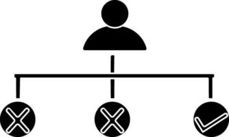Candidate interview icon with right and wrong sign. vector