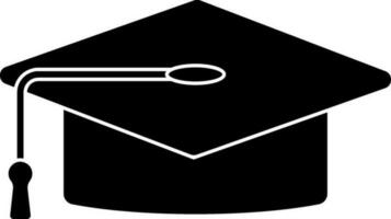 Flat style mortarboard in black and white color. vector