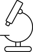 Flat style Microscope icon in outline. vector