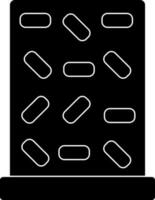 black and white climbing wall in flat style. Glyph icon or symbol. vector