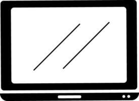 black and white laptop in flat style. vector