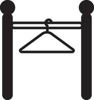 Illustration of hanger hanging in pole. vector