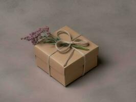 Floral gift composition for special celebrations with copy space photo