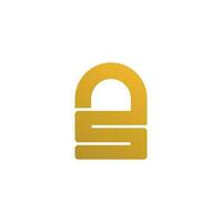 Logo letter ns and padlock vector