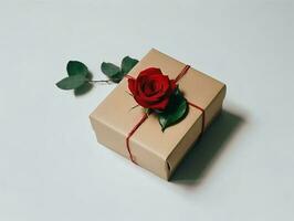 Floral gift composition for special celebrations with copy space photo