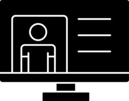 black and white Color Profile Information In Monitor Icon. vector