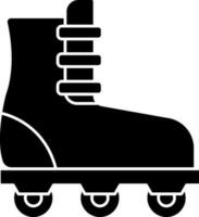 Flat Style Roller Skate Icon In black and white Color. vector