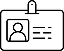 ID Card Icon In Black Line Art. vector