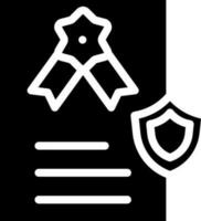 certificado icono o símbolo en negro y blanco color. vector