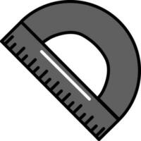 Grey Protractor Icon On White Background. vector