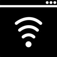 Wifi aplicación o navegador Internet conexión glifo icono. vector