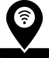 Gps location pointer icon in black and white color. vector