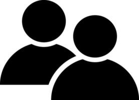 black and white illustration of user group or team icon. vector