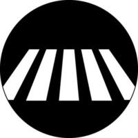 black and white illustration of zebra crossing road icon. vector