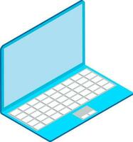 Illustration of laptop in 3D style. vector