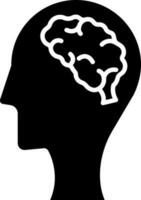 Human brain icon in flat style. vector