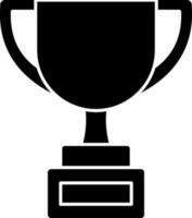 Trophy cup icon in black and white color. vector