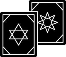 black and white astrology cards icon or symbol. vector